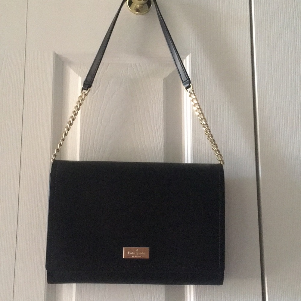 Kate Spade black shoulder bag with pink interior
